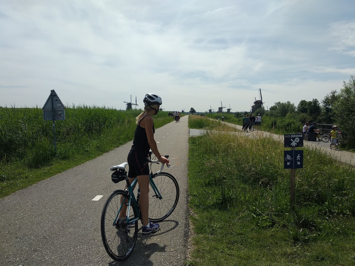 Kinderdijk on a beautiful
 day